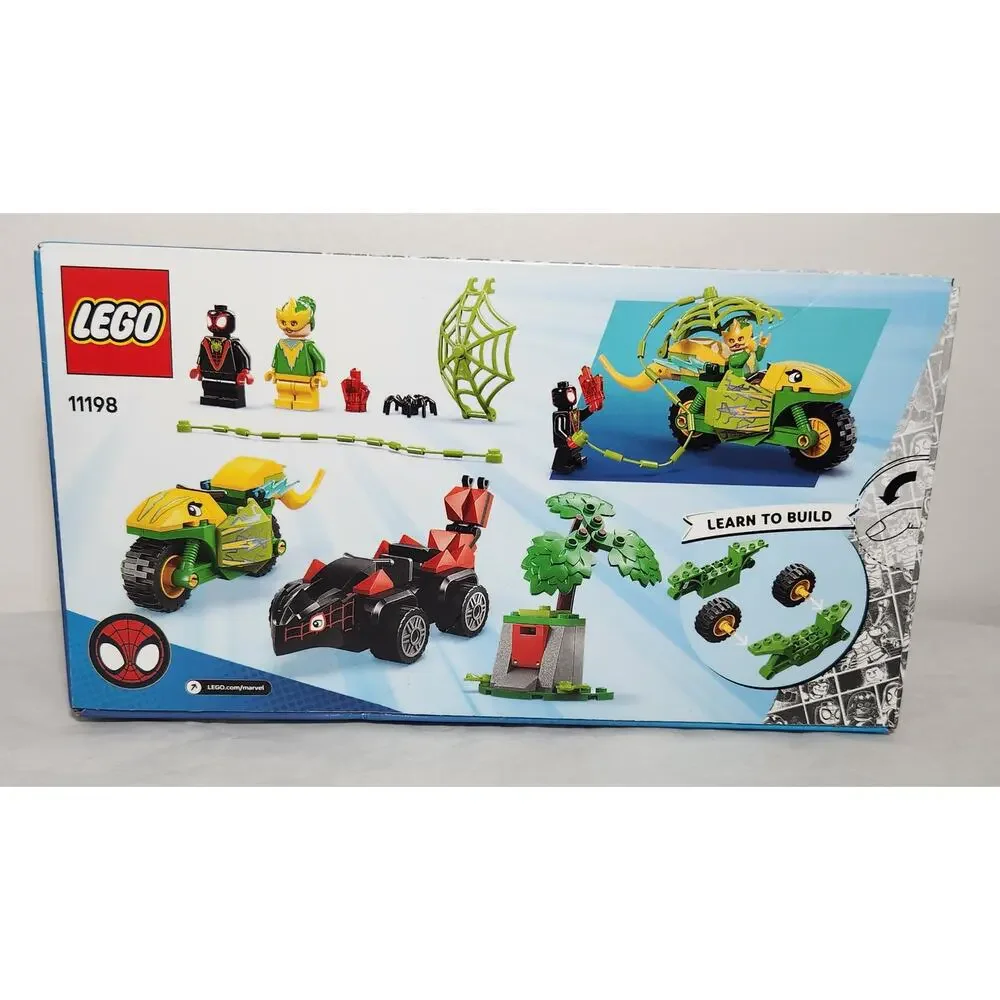 Lego Marvel 11198 Spin And Electro Dinosaur Vehicle Chase 124 Pcs 2025 Brand New